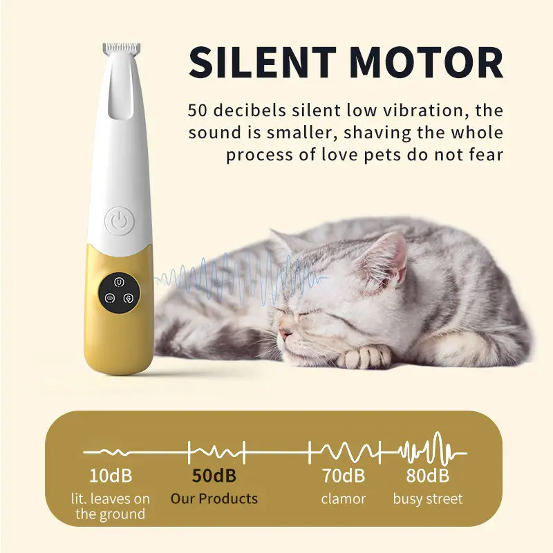 Summervibes Petlovers Rechargeable Pet Hair Trimmer Kit, Pet Paw Trimmer, Cordless Quiet Dog Trimmer for Grooming with LED Light, Small Dog Grooming Clippers for Dogs & Cats, Pet Grooming Tool,Waterproof, Low Noise Pet Shaver